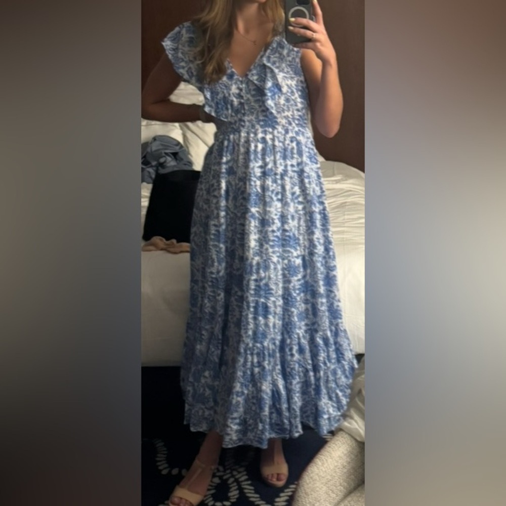 Floral Blue Maxi Dress